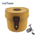 Tourbon Canvas e Couro Genuíno Fly Fishing Reel Case / caixa de pesca caixa de equipamento